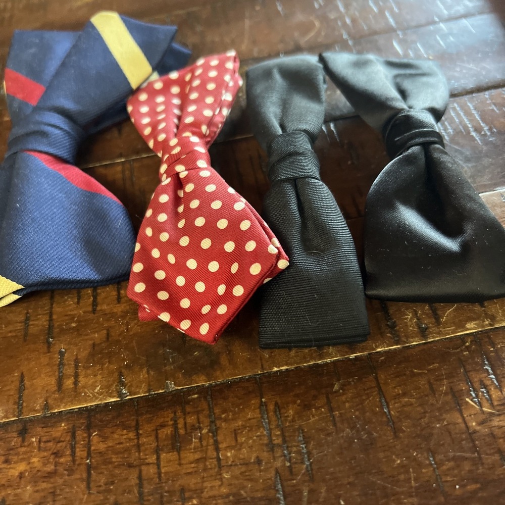 Lot Of 4 Vintage Clip On Bow Ties Wembley‎ Beau Clip Delton - Picture 10 of 13